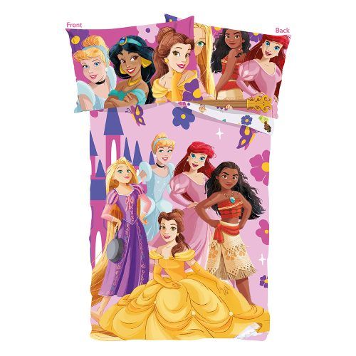 Disney Princess Kinder-Bettwäsche 100x135 cm + Kissen 40x60 cm, 100% Baumwolle, weich, langlebig, perfektes Geschenk für Mädchen