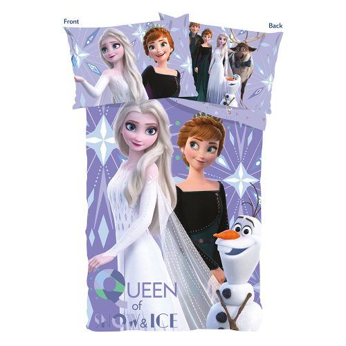 Disney Frozen &quot; Queen of Snow &quot; Kinderbettwäsche 100x135 cm + 40x60 cm – 100% Baumwolle – Bettwäsche für Kinderzimmer