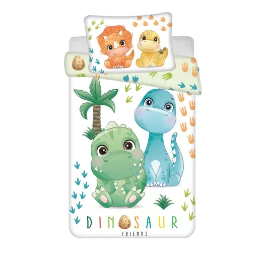 Dinosaurier Friends Kinderbettwäsche Set 100x135 40x60 cm