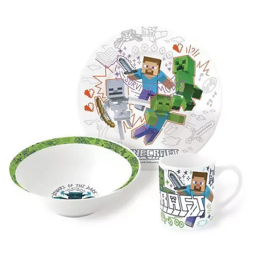 Geschenkidee Minecraft Porzellan Geschirrset – Explore More Design