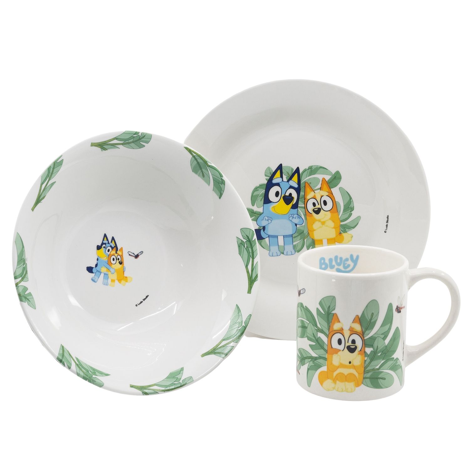 Bluey 3-teiliges Kinder-Keramik-Snack-Set 