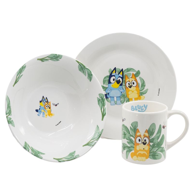 Bluey 3-teiliges Kinder-Keramik-Snack-Set 