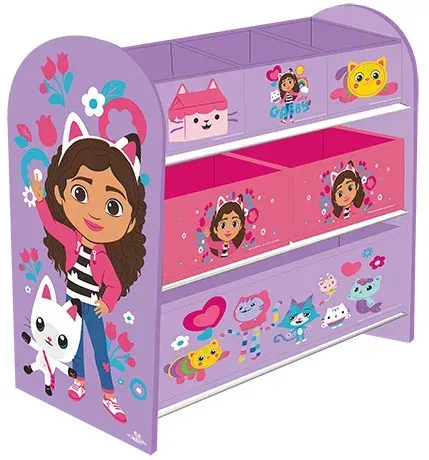Gabby’s Dollhouse Schubladenschrank mit 6 Boxen | Kinder Aufbewahrung