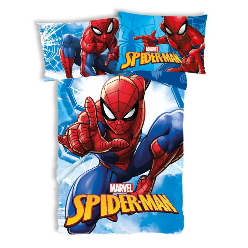 Spider-Man Bettwäsche Webmaze 100x135 + 40x60 cm – offizielles Marvel Design