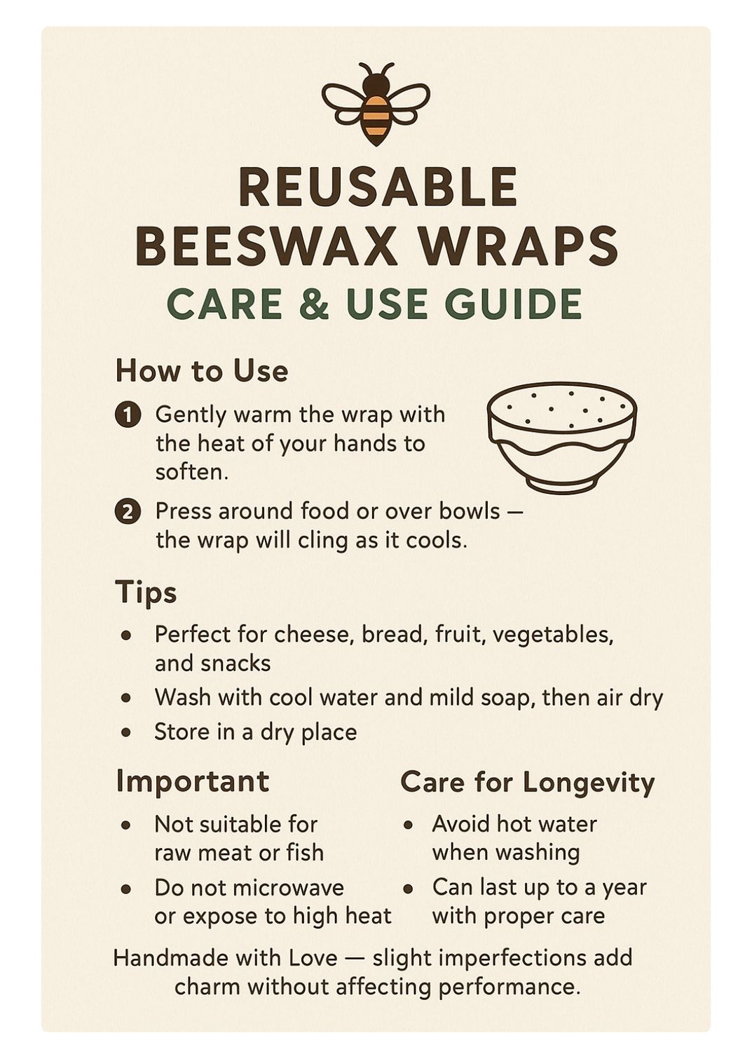 Reusable Beeswax Food Wraps