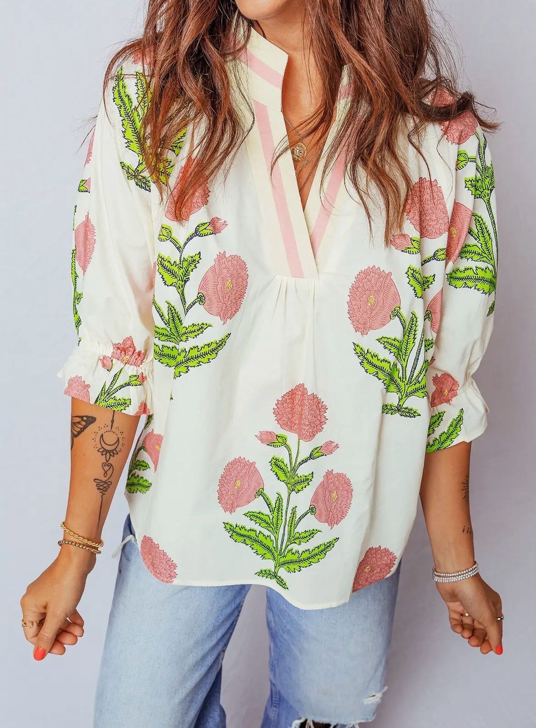 The Meadow Breeze Floral Blouse