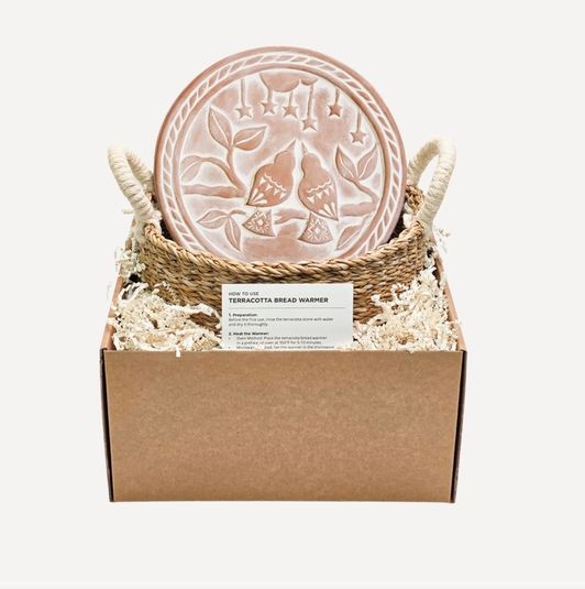 Handmade Terracotta Bread Warmer &amp; Basket Set – Lovebirds