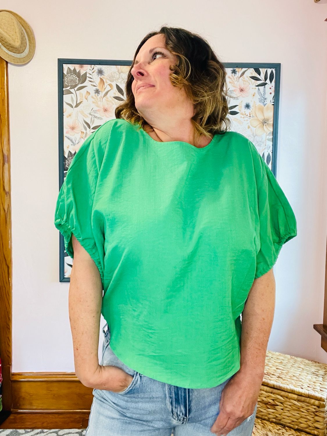 Avery Crinkled Dolman Top