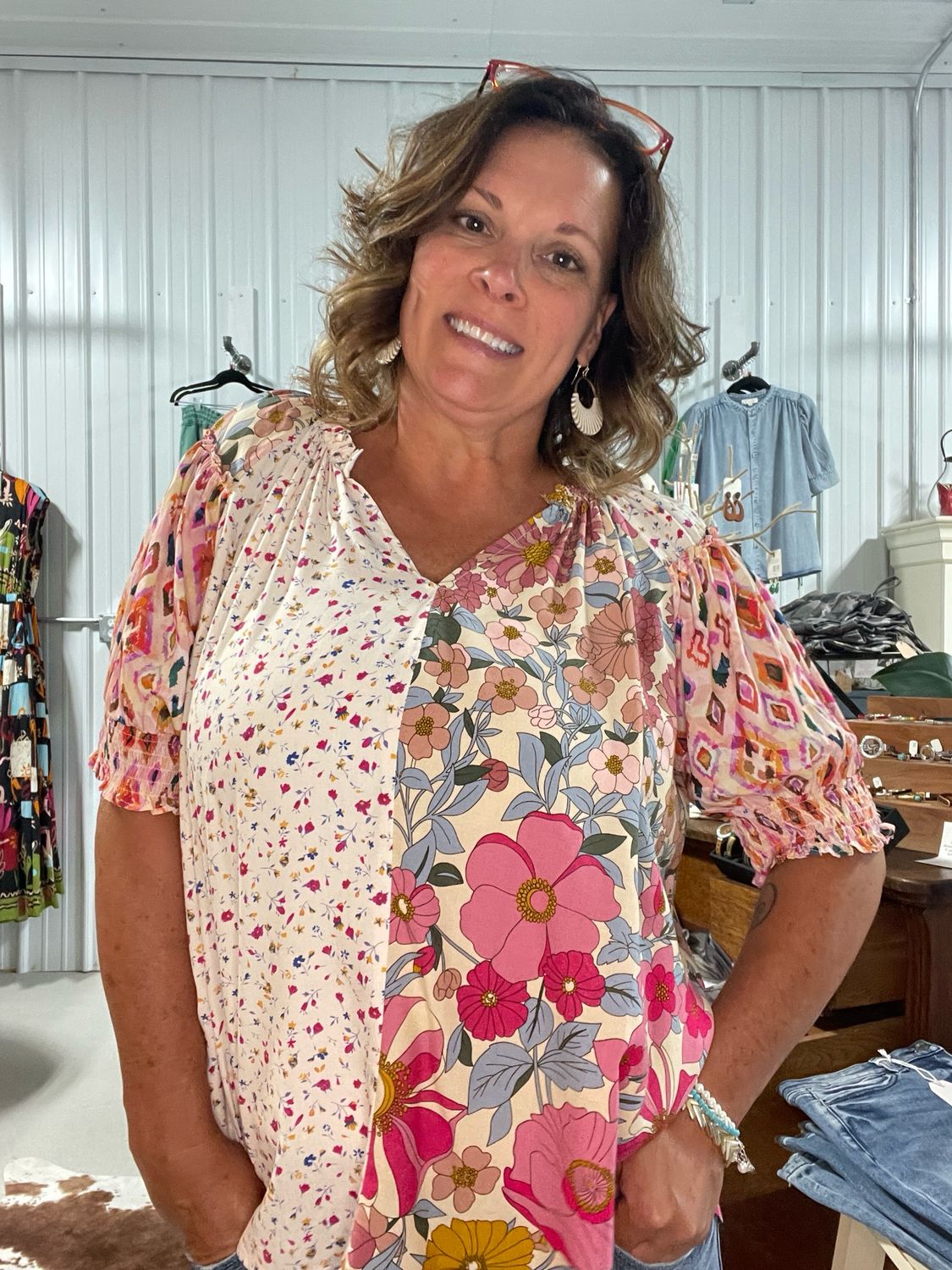 Patchwork Meadow Peasant Top