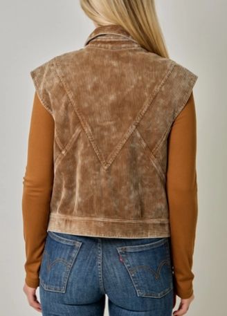 Oversized Washed Corduroy Vest
