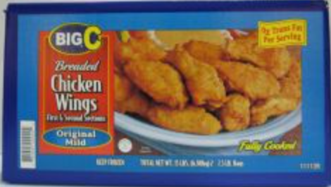 Frozen Big C - Cooked Breaded Chicken Wings, Mild, 15 lb