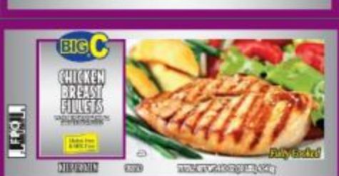 Frozen Big C - Fully Cooked Grilled Chicken Breast, 10 lb