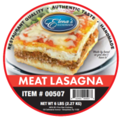 Elena's Handmade - Meat Lasagna, 6 lb