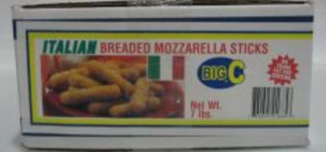 Frozen Big C - Italian Breaded Mozzarella Sticks, 7 lb