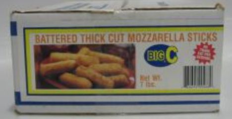 Frozen Big C - Breaded Thick Mozzarella Sticks, 7 lb