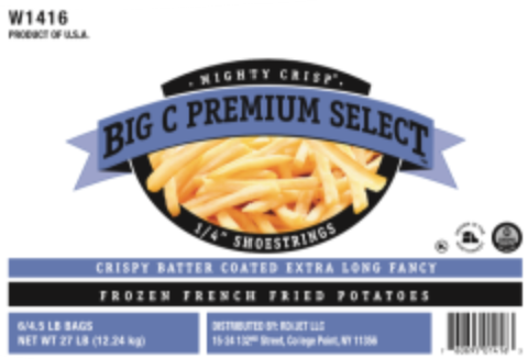 Frozen Big C - Mighty Crisp Shoestring Fries, 27 lb