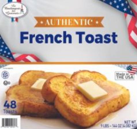Frozen La Boulangerie des Gourmets - Authentic French Toast, 48 count