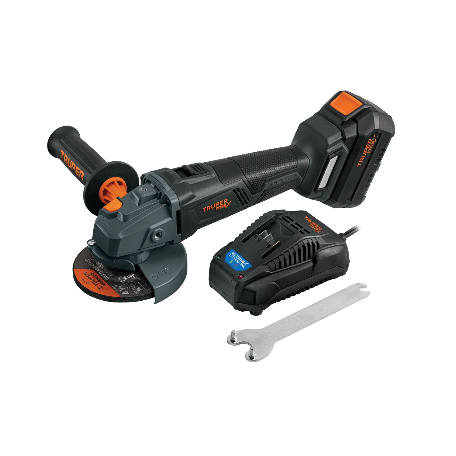 Esmeriladora angular inalámbrica 4-1/2″, 20V Interruptor superior