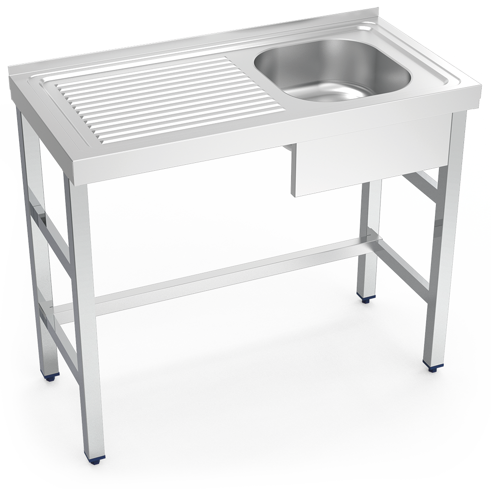 MUEBLE FREGADERO INDUSTRIAL 100X700X850 mm. UN SENO Y UN ESCURRIDOR