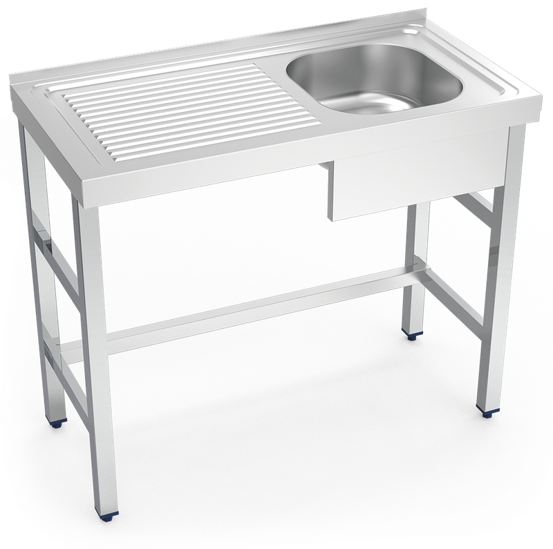 MUEBLE FREGADERO INDUSTRIAL 100X700X850 mm. UN SENO Y UN ESCURRIDOR