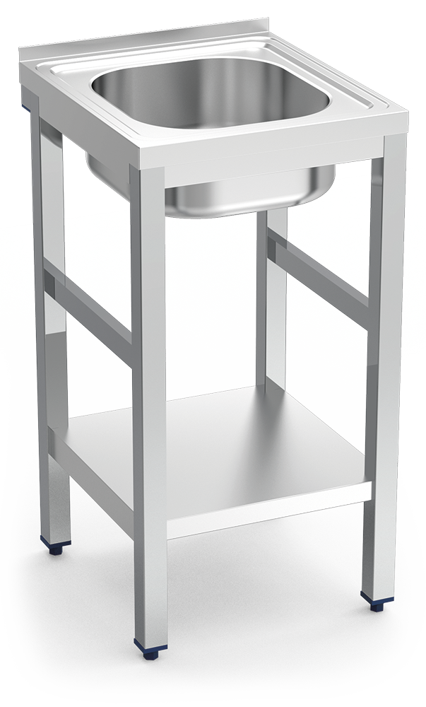 MUEBLE FREGADERO INDUSTRIAL 700X700X850 mm.  CON ESTANTE INFERIOR
