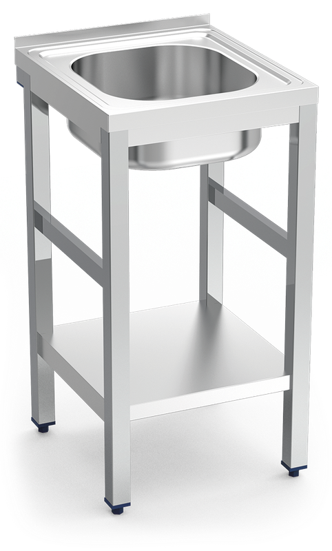 MUEBLE FREGADERO INDUSTRIAL 700X700X850 mm.  CON ESTANTE INFERIOR