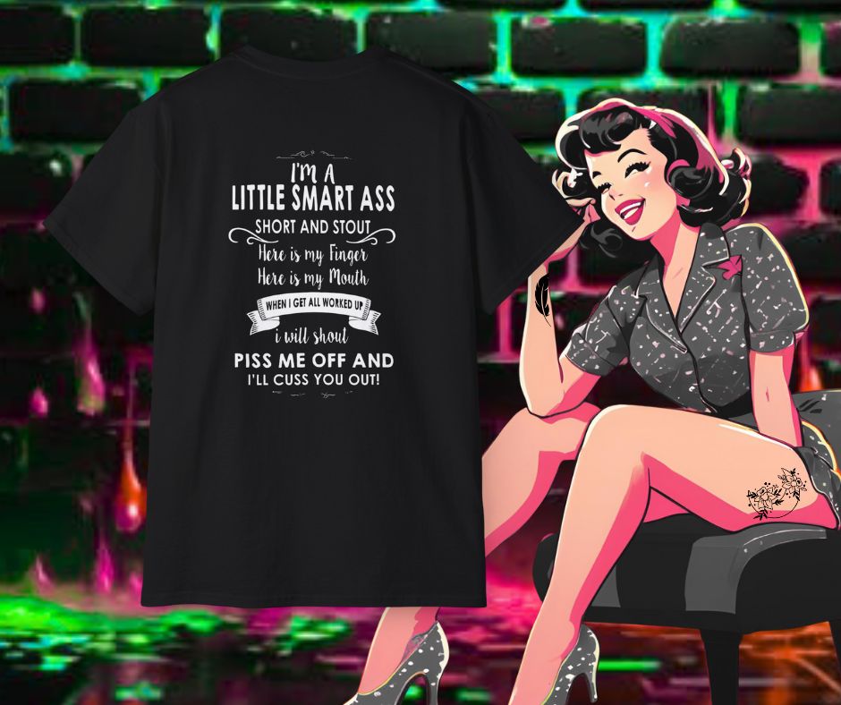 Little Smart A## Back Print HTV T