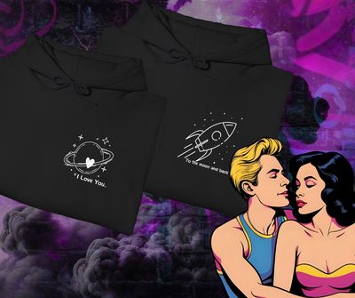 Love you to the moon and back Couples hoodie Set