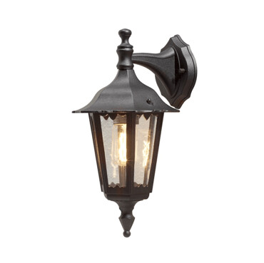 Konstsmide - Firenze 6 sided Coach Light - Down - Matt Black