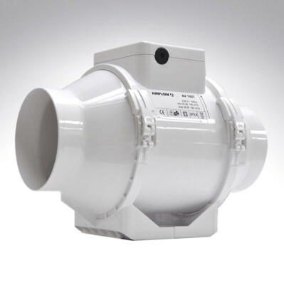 Aventa - 100mm Mixed Flow In-Line Extractor Fan with Timer - AirFlow