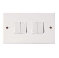 Selectric - 4 Gang 2 Way Switch - White