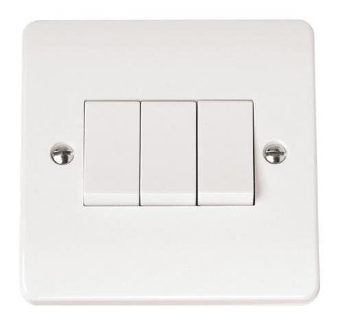 Click Mode - 3 Gang 2 Way Switch - White - CMA013