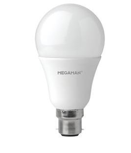9.5W LED GLS BC/B22 Cap Light Bulb - Megaman - Cool White - 143370