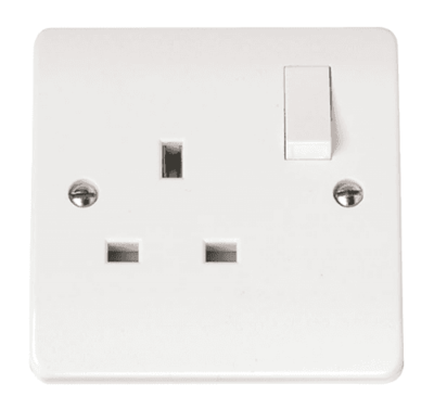 Click Mode - 1 Gang 13A DP Switched Plug Socket - White - CMA035