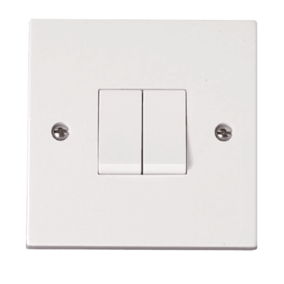 Selectric - 2 Gang 2 Way Switch - White