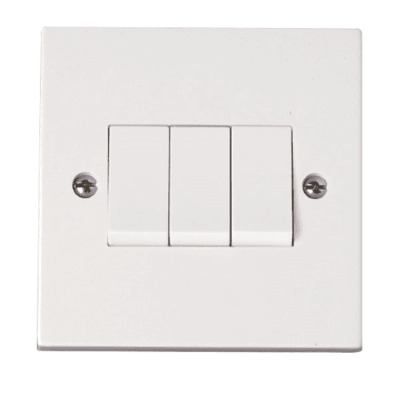 Selectric - 3 Gang 2 Way Switch - White