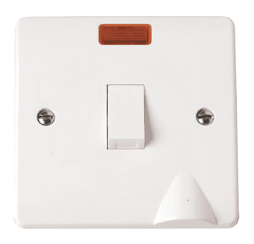 Click Mode - 1 Gang 20A DP Switch with Flex Outlet and Neon - White - CMA023