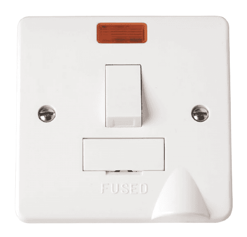 Click Mode - 1 Gang 13A DP Switched Fused Connection Unit with Neon - White - CMA052