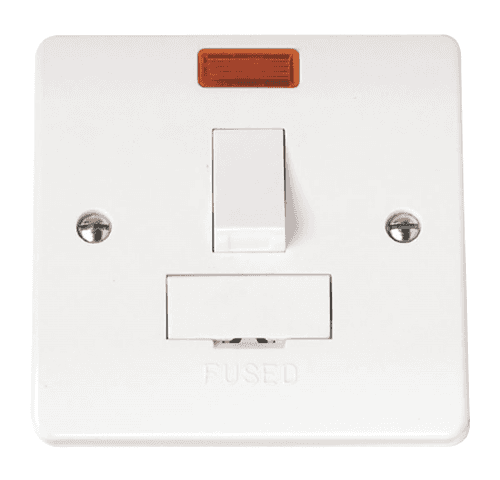 Click Mode - 1 Gang 13A DP Switched Fused Connection Unit with Neon - White - CMA652