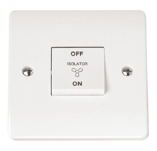 Click Mode - 1 Gang 3 Pole Fan Isolator Switch - White - CMA020