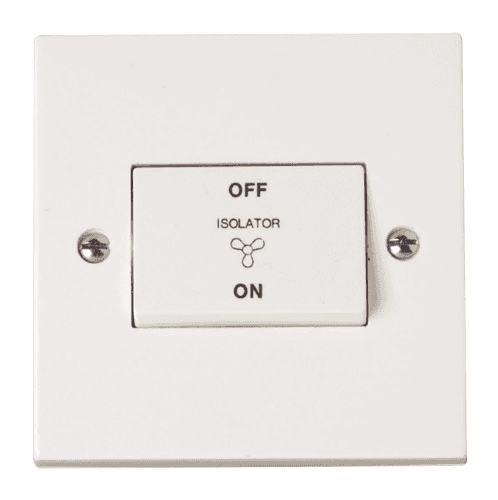 Selectric - 1 Gang 3 Pole Fan Isolator Switch - White - LG208