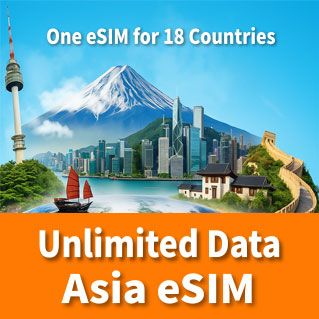 Asia eSIM: 5G Unlimited Data