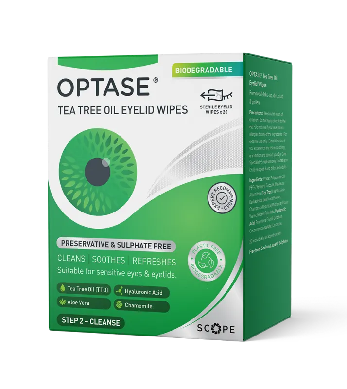 Optase Eyelid Wipes 20 Wipes