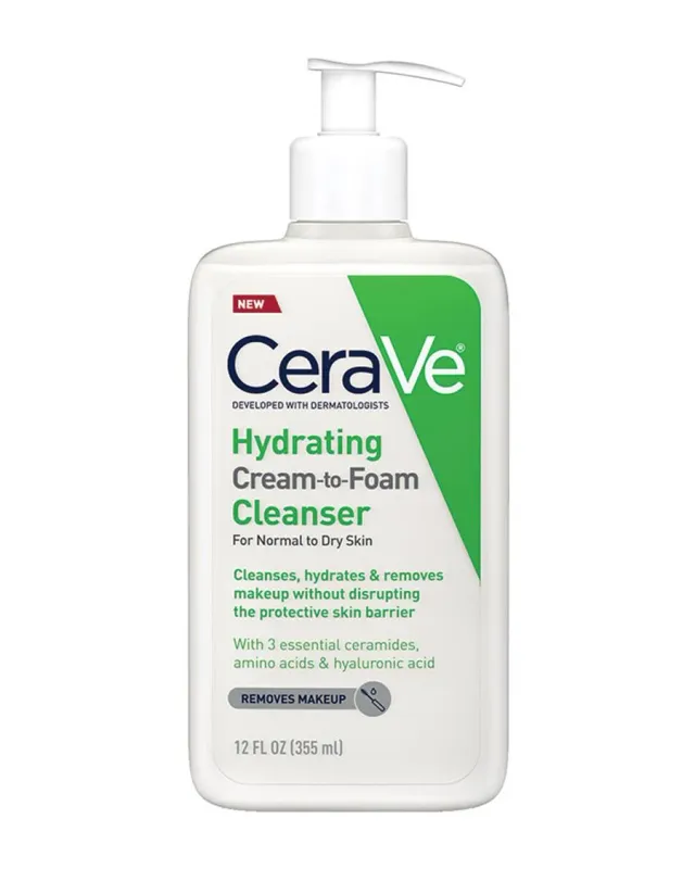 CeraVe Hydrating Cream-to-Foam Cleanser (236ml)