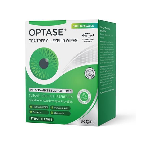 Optase Eyelid Wipes 20 Wipes