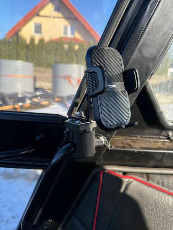 Universal phone mount clamp for 15–28 mm tubing