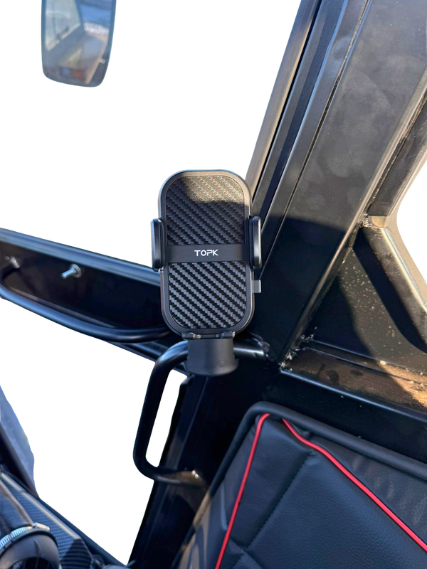 Universal phone mount clamp for 15–28 mm tubing