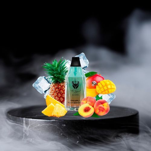 THE LEGEND HAFRA E-SHISHA 25.000 SABOR PIÑA, MELOCOTÓN,  HIELO Y MANGO