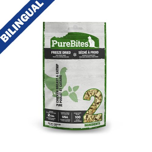 Pure Bites- Gâterie pour chat au poulet et herbe a chat 37gr