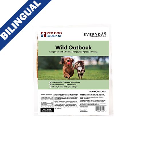 Red Dog Blue Kat- Everyday Raw, (Wild Outback) kangourou &amp; agneau 4X 0.25lb, Size: 4X0.25lb